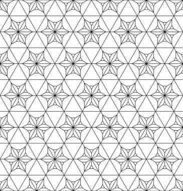 Sorunsuz geleneksel Japon geometrik süs. Siyah ve beyaz.