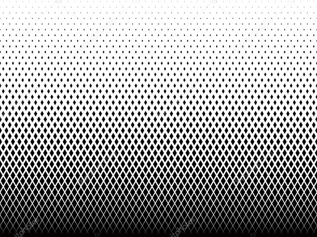 Geometric pattern of black diamonds on a white background.