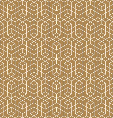 Kahverengi renklerde kusursuz Arap geometrik süsü.