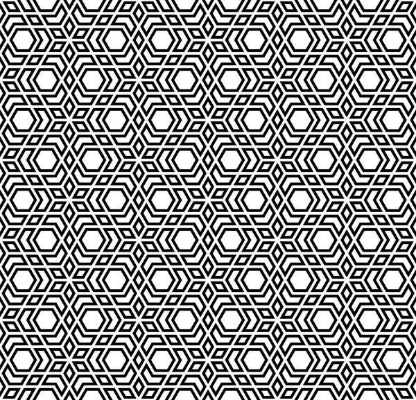 无缝的阿拉伯几何装饰在黑色和白色. — 图库矢量图片