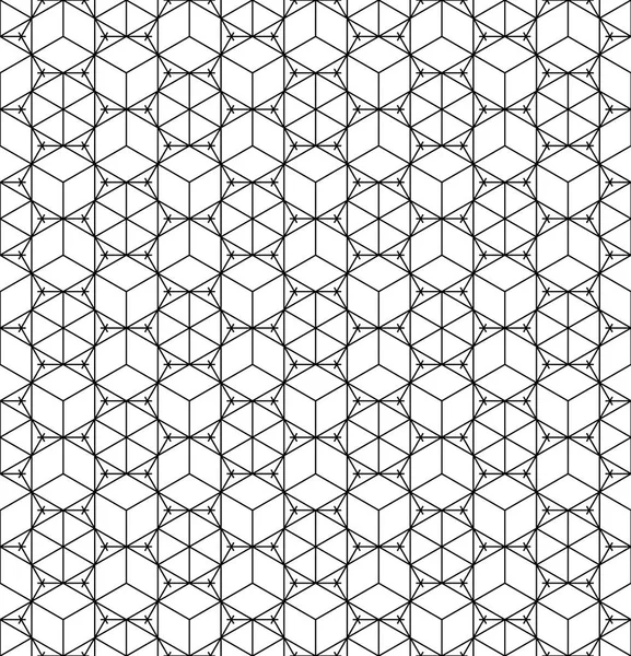黒と白の幾何学的な線でシームレスな幾何学的なパターン — ストックベクタ