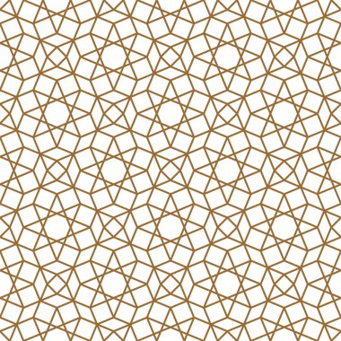 Kahverengi renklerde kusursuz Arap geometrik süsü.