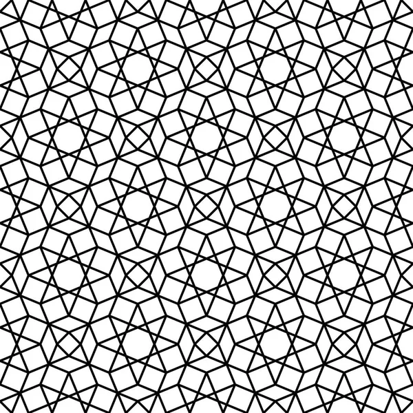 Ornement géométrique arabe sans couture en noir et blanc . — Image vectorielle