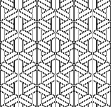 Sorunsuz geleneksel Japon geometrik süs. Siyah ve beyaz.