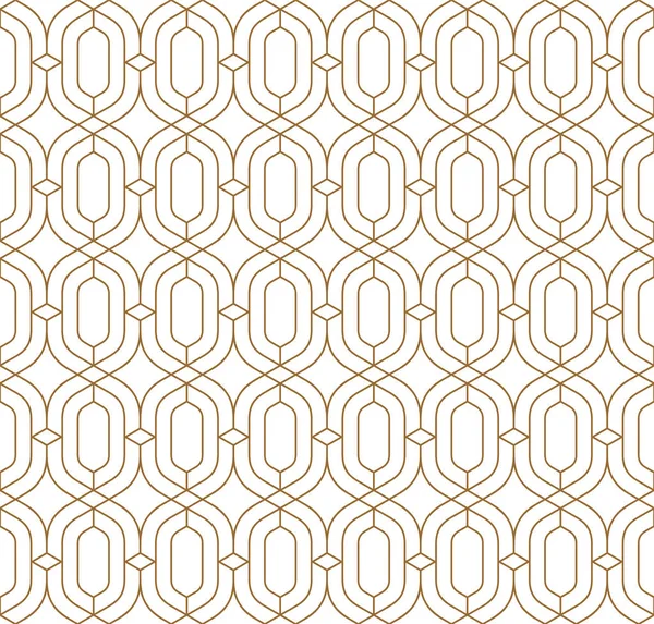 Бесшовный геометрический рисунок пересекающихся золотых линий . — стоковый вектор