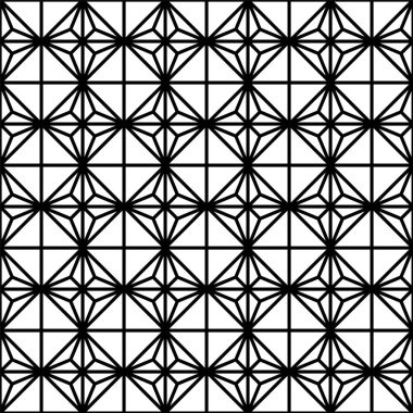 Japon ahşap sanatına dayalı dikişsiz desen. Siyah beyaz renk.