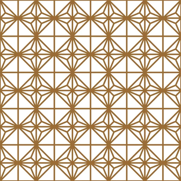Padrão geométrico sem costura em dourado e branco.Estilo japonês Kumiko . — Vetor de Stock