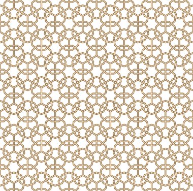 Kahverengi renklerde kusursuz Arap geometrik süsü.