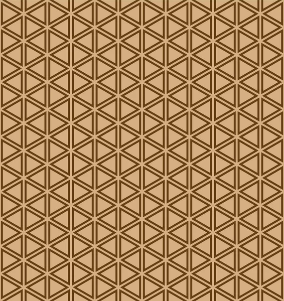 Base Grid Mitsukude för mönster Kumiko. Brown färg bakgrund och linjer. — Stock vektor
