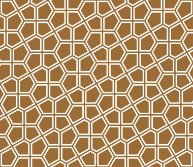 Kahverengi renklerde kusursuz Arap geometrik süsü.
