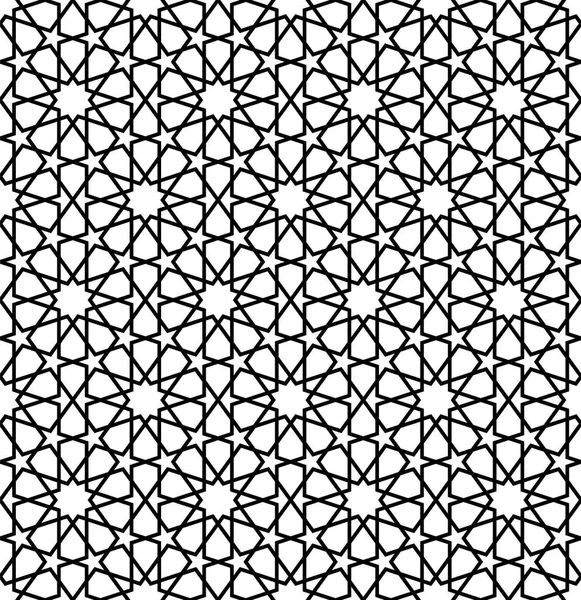 Siyah beyaz sorunsuz Arapça geometrik süsleme.