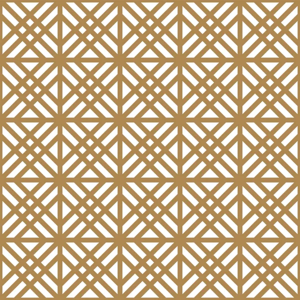 Folytonos geometriai mintázat arany és fehér kivitelben. Japán stílusú Kumiko. — Stock Vector