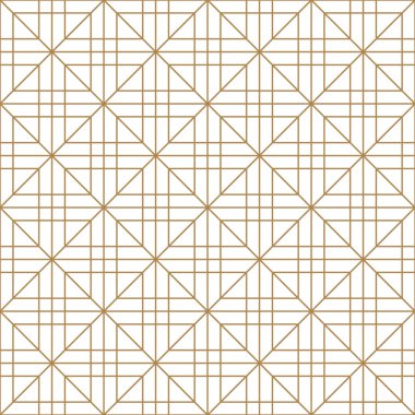 Altın ve beyaz dikişsiz geometrik desen. Japon tarzı Kumiko.