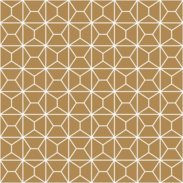 Nahtlose geometrische Muster in Gold und Weiß. — Stockvektor