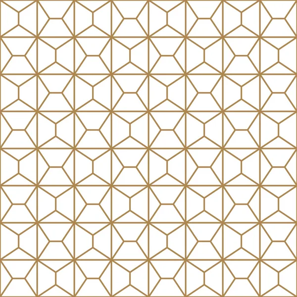 Nahtloses geometrisches Muster in Gold und Weiß.. — Stockvektor