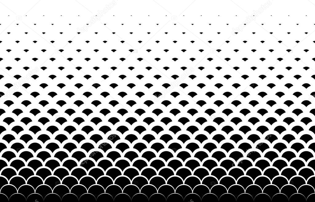 Seamless geometric vector background.Black scales on white background.