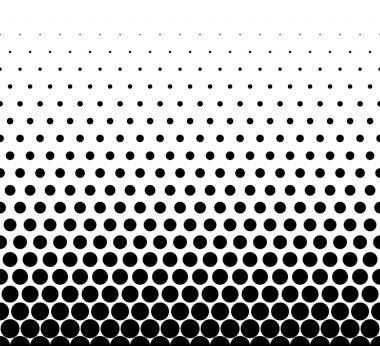 Kesintisiz yarı ton vektör arka plan. Ortalama solma. Siyah daireler.