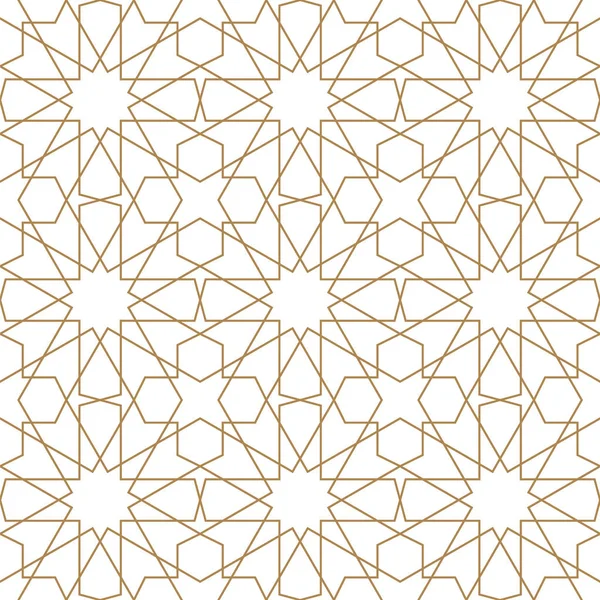 Naadloze Arabische geometrische ornament in bruine kleur. — Stockvector