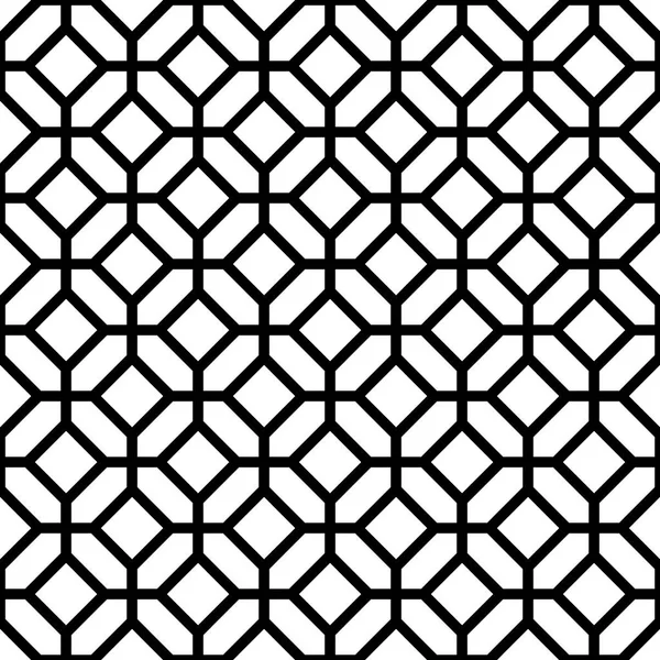 Pola geometris mulus dalam gaya hitam dan putih .Japanese Kumiko . - Stok Vektor