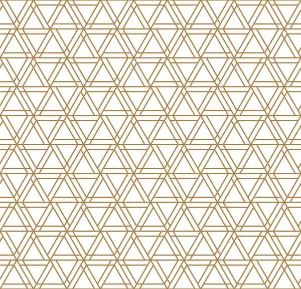 Bezešvé abstraktní patdety založené na japonské ozdobě Kumiko. Zlaté čáry barev. — Stockový vektor