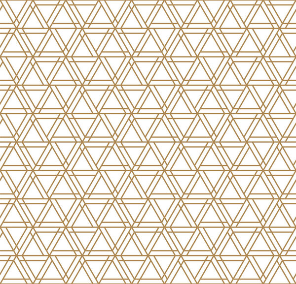 Seamless abstract patten based on japanese ornament kumiko .Golden color lines.