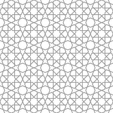 Siyah beyaz sorunsuz Arapça geometrik süsleme.