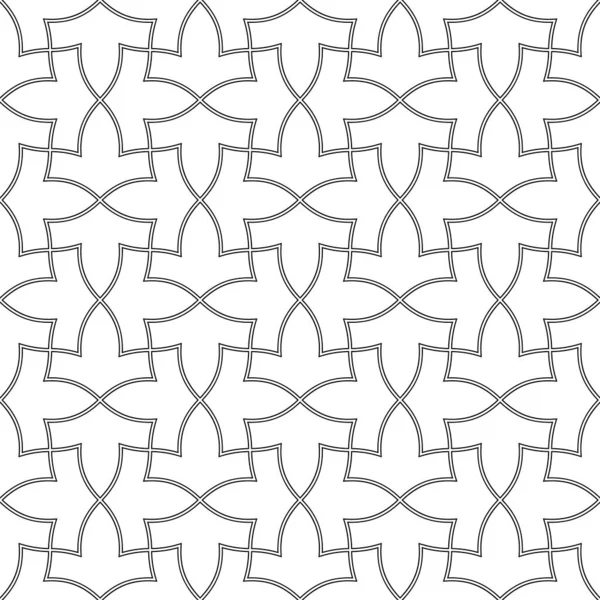 Siyah beyaz sorunsuz Arapça geometrik süsleme.