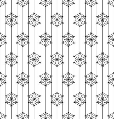 Sorunsuz geleneksel Japon geometrik süs. Siyah ve beyaz.