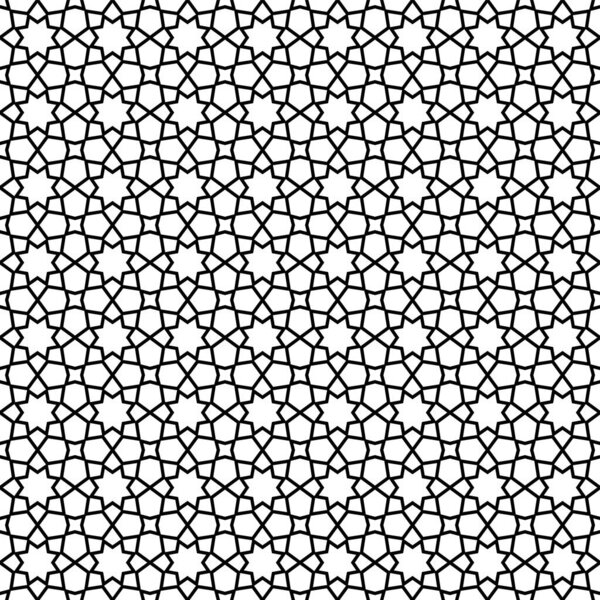 Seamless geometric ornament in black and white.