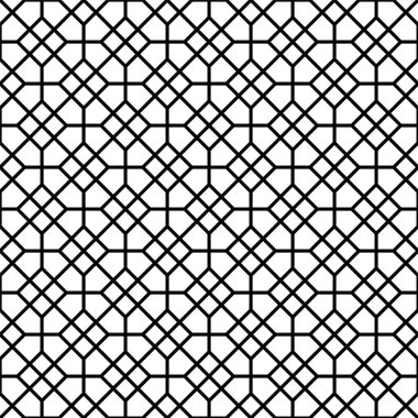 Siyah beyaz dikişsiz geometrik desen . Japon tarzı Kumiko.