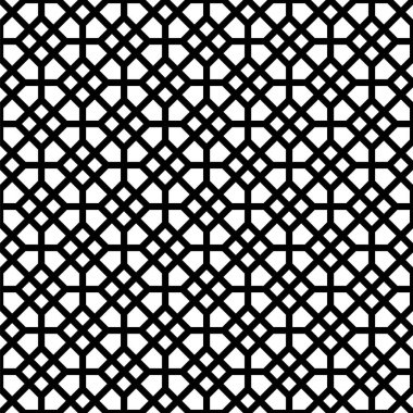 Siyah beyaz dikişsiz geometrik desen . Japon tarzı Kumiko.