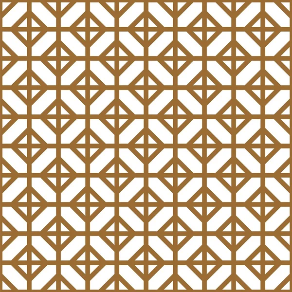 Folytonos geometriai mintázat arany és fehér kivitelben. Japán stílusú Kumiko. — Stock Vector