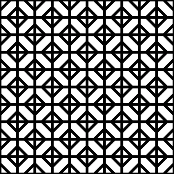 Patrón geométrico sin costuras en blanco y negro. Estilo japonés Kumiko . — Vector de stock