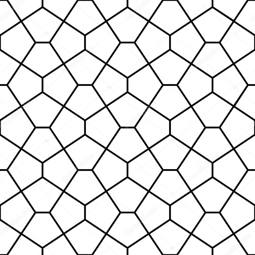 Seamless decorative geometric pattern .Black and white color.