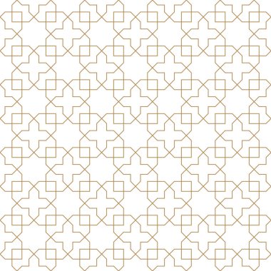 Geleneksel Arap sanatına dayalı kusursuz geometrik süsleme. Kahverengi renk çizgileri. Kumaş, tekstil, kapak, ambalaj kağıdı, arka plan için harika tasarım..