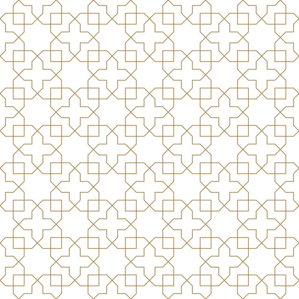 Adorno Geométrico Inconsútil Basado Arte Árabe Tradicional Lineas Color Marrón — Vector de stock