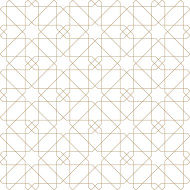 Geleneksel Arap sanatına dayalı kusursuz geometrik süsleme. Kahverengi renk çizgileri. Kumaş, tekstil, kapak, ambalaj kağıdı, arka plan için harika tasarım..