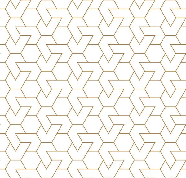 Sömlös Geometrisk Prydnad Baserad Traditionell Arabisk Konst Brun Färg Linjer — Stock vektor