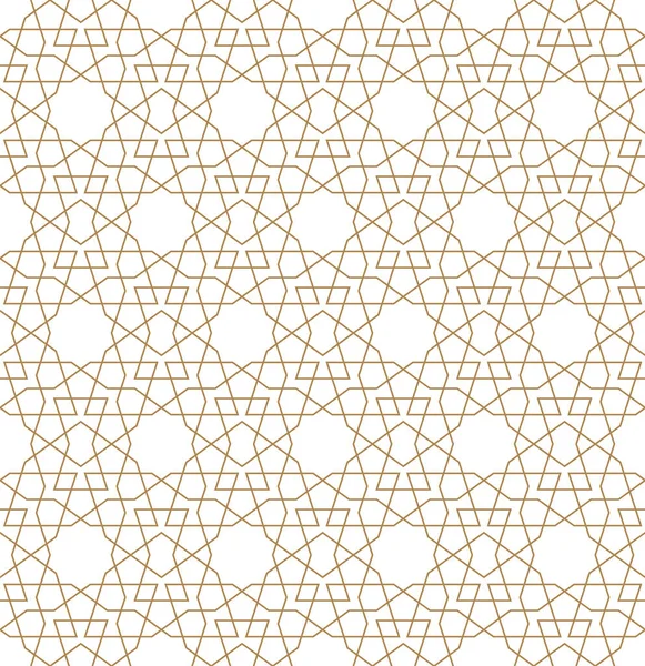 Sömlös Geometrisk Prydnad Baserad Traditionell Arabisk Konst Brun Färg Linjer — Stock vektor