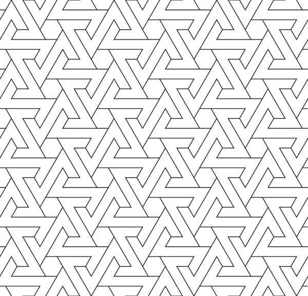 Geleneksel Arap sanatına dayalı kusursuz geometrik süs. Siyah çizgiler ve beyaz arkaplan. Kumaş, tekstil, kapak, ambalaj kağıdı, arka plan için harika tasarım..