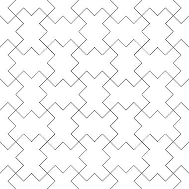 Kusursuz geometrik süs. Siyah çizgiler ve beyaz arka plan. Kumaş, tekstil, kapak, ambalaj kağıdı, arka plan için harika tasarım..