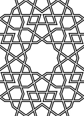 Kusursuz geometrik süs. Siyah çizgiler ve beyaz arka plan. Kumaş, tekstil, kapak, ambalaj kağıdı, arka plan için harika tasarım..