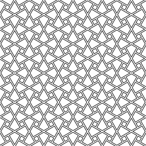 Seamless geometric ornament based on traditional arabic art. Muslim mosaic.Black and white lines.Great design for fabric,textile,cover,wrapping paper,background.Doubled lines.