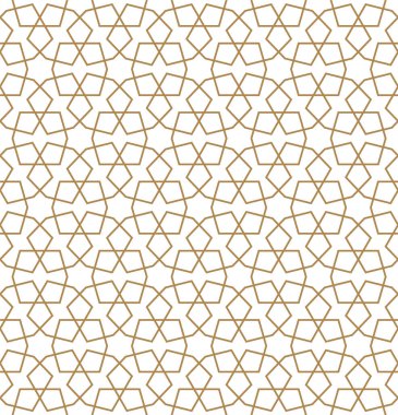 Geleneksel Arap sanatına dayalı kusursuz geometrik süsleme. Kahverengi renk çizgileri. Kumaş, tekstil, kapak, ambalaj kağıdı, arka plan kalınlığı çizgileri için harika tasarım..