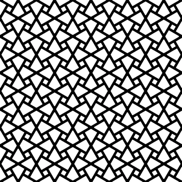 전통적 아라비안 예술을 바탕으로 기하학적 Mosaic Black White Lines 포장지 — 스톡 벡터