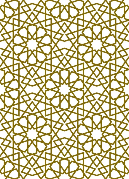 Zökkenőmentes Geometrikus Dísz Alapuló Hagyományos Iszlám Művészet Barna Színű Vonalak — Stock Vector