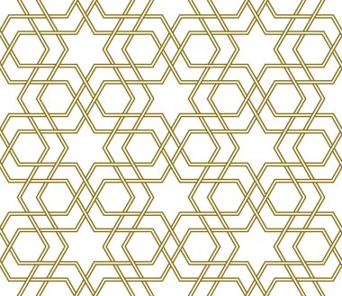 Kusursuz İslami Geometrik Süsleme. Çift taraflı Hasır Çizgiler..