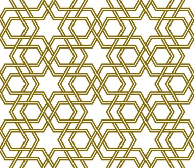 Kusursuz İslami geometrik süs. Hasır kalın çizgiler..