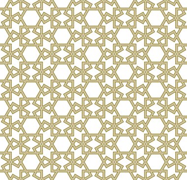 Geleneksel Arap sanatına dayanan kusursuz geometrik süs. Kahverengi renk çizgileri. Kumaş, tekstil, kapak, ambalaj kağıdı, arkaplan için harika tasarım..