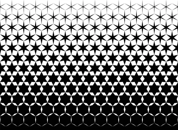 Patrón Geométrico Hexágonos Negros Estrellas Sobre Fondo Blanco Sin Fisuras — Vector de stock